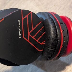 Red and Black Over-Ear Bluetooth Headphones